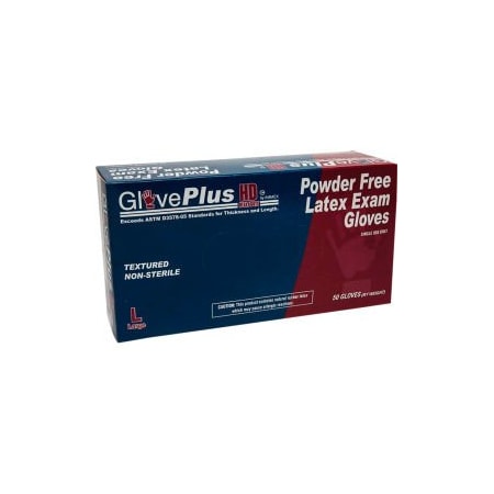 Ammex Disposable Gloves, 13 mil Palm, Latex, Powder-Free, L, Blue GPLHD86100